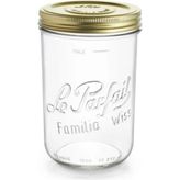 Rafta Le Parfait Familia Wiss 1000 ml / 1 L Cam Saklama ve Konserve Kavanozu, Kahve ve Kuru Gıda Için, Çift Kapaklı Vakumlu Kapatma Sistemi - 0,21 L - 1 Adet - 001-Renkli
