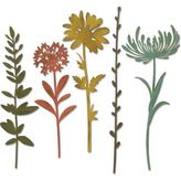 Rafta Sizzix Thinlits Zımba Şablonları 5 Adet - Yaban Çiçeği Sap #1 Tim Holtz - 0 - 1 Adet