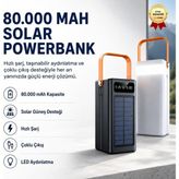Rafta Tr Powerbank 80.000 Mah Solar Güneş Enerjili Hızlı Şarj Taşınabilir Şarj Cihazı - 20W GaN White