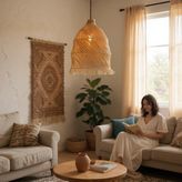 Rafya Spiral Avize - Saman Sarısı