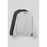 Rahat Form Basic O Yaka 2'li Paket Koyu Gri-Taş Erkek Sweatshirt - 88053