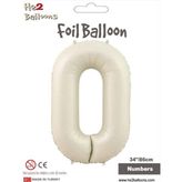 Rakam Folyo Balon 34''/ 86CM Krem -0-