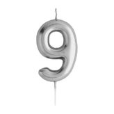 Rakamlı Gümüş Silver Pasta Mumu Yaş 9