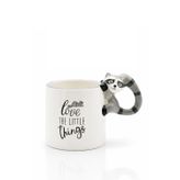 Rakun Figürlü El Yapımı Kupa - Mug, 400 Ml