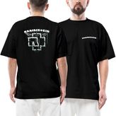 Rammstein Chain Logo Ön Arka Baskılı Siyah Oversize Tişört