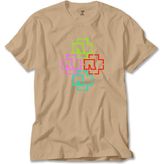Rammstein Color Logo Krem Tişört Liyada - 2XL
