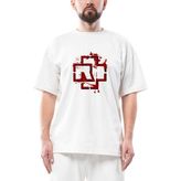 Rammstein Logo 4 Oversize Beyaz Tişört - XL