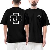 Rammstein Ön Arka Baskılı Siyah Oversize Tişört - XL