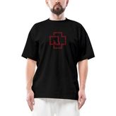 Rammstein Outline Oversize Siyah Tişört - XL