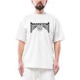 Rammstein Wall Oversize Beyaz Tişört - XL