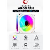 Rampage 7C-120BR 120*120*25MM 12CM Reverse Double Ring Aynalı Argb Beyaz Kasa Fanı (Reverse Ters Yönlü) Kontrolcü/kumanda Dahil Değildir | Ramwhite Garantili