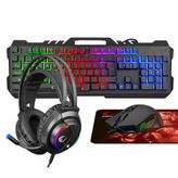 Rampage KM-GX7 Fitment RGB Siyah Klavye+Mouse+Kulaklık Gaming Set