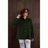 Rana Label Kadın Oversize Kadife Gömlek