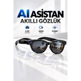 RAYLAX AI Asistan Akıllı Kameralı Gözlük 8 MP Kamera 1080P Video Yapay Zeka Sesli Asistan ve Çeviri Özelliği Stereo Ses Kayıt Özellikli