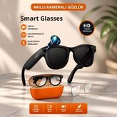 Raylax Akıllı Kameralı Gözlük Yapaya Zeka 1080P Kayıt Hd Kamera Fotoğraf Video Kayıt Bluetooth Güneş Gözlük - Siyah