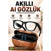 RAYLAX Kameralı Yapay Zeka Akıllı AI Gözlük Bluetooth Sesli Asistanlı Kameralı Müzik ve Arama Özellikli Şarj Kutulu