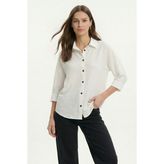 Rays Beyaz Fakir Kol Oversize Gömlek 4143 - XL