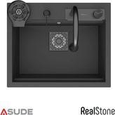 Real Stone Realstone Angel Akıllı Granit Evye + Aksesuar Set Antrasit
