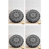 Realhomes 43x43 cm Renkli 4'lü Realhomes Mandala Desen Tasarımlı Dijital Baskılı Yuvarlak Yastık Kırlent Kılıf Seti