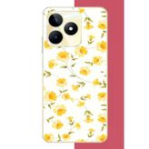 Realme C53 Uyumlu Sarı Çiçek Pattern Baskılı Silikon Kılıf