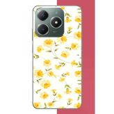 Realme C61 Uyumlu Sarı Çiçek Pattern Baskılı Silikon Kılıf
