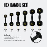 Rebuwo Hex Dambıl Seti 2,5– 15 KG