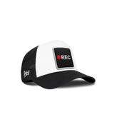 Rec Logolu Beyaz-Siyah Trucker Şapka