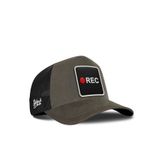 Rec Logolu Haki-Siyah Trucker Şapka