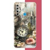 Redmi Note 8 Uyumlu Çiçekli Saat Baskılı Silikon Kılıf