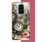 Redmi Note 9 Uyumlu Çiçekli Saat Baskılı Silikon Kılıf