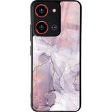 Reeder S19 Max Pro S Zoom Fuşya Mermer Tasarımlı Glossy Telefon Kılıfı Çok Renkli