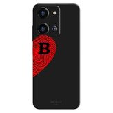 Reeder S19 Max Pro S Zoom İle Uyumlu Siyah B Harfli Touch of Love Desenli Silikon Kılıf