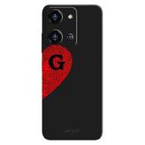 Reeder S19 Max Pro S Zoom İle Uyumlu Siyah G-Harfli Touch of Love Desenli Silikon Kılıf