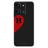 Reeder S19 Max Pro S Zoom İle Uyumlu Siyah H-Harfli Touch of Love Desenli Silikon Kılıf