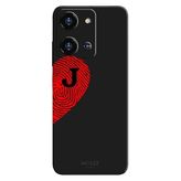 Reeder S19 Max Pro S Zoom İle Uyumlu Siyah J-Harfli Touch of Love Desenli Silikon Kılıf