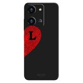 Reeder S19 Max Pro S Zoom İle Uyumlu Siyah L-Harfli Touch of Love Desenli Silikon Kılıf