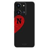Reeder S19 Max Pro S Zoom İle Uyumlu Siyah N Harfli Touch of Love Desenli Silikon Kılıf