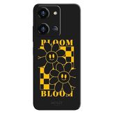 Reeder S19 Max Pro S Zoom İle Uyumlu Siyah Smile & Bloom Desenli Silikon Kılıf