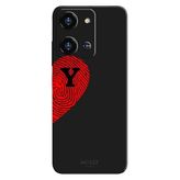 Reeder S19 Max Pro S Zoom İle Uyumlu Siyah Y-Harfli Touch of Love Desenli Silikon Kılıf
