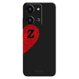 Reeder S19 Max Pro S Zoom İle Uyumlu Siyah Z-Harfli Touch of Love Desenli Silikon Kılıf