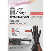 Reflex Pudrasız Tek Kullanımlık Siyah Flex Eldiven S Beden 20 KUTU ( 1 KOLİ )