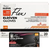 Reflex Tek Kullanımlık TPE Pudrasız Siyah Eldiven 100'lü Kutu x 20