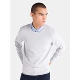 Regular Fit Bisiklet Yaka Basic Beyaz Erkek Kazak