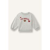 Regular Fit Bisiklet Yaka Baskılı Kalın Sweatshirt Kız Bebek