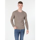 Regular Fit Erkek Bej Kazak