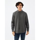 Regular Fit Erkek Gömlek U.kol - 2XL - Antrasit