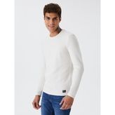 Regular Fit Erkek Kazak - Beyaz - XL