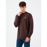 Regular Fit Erkek Sweatshirt - Kahverengi - XL