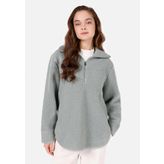 Regular Fit Fermuarlı Kadın Yeşil Sweatshirt