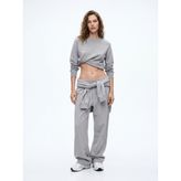 Regular Fit Simli Triko Gri Kazak